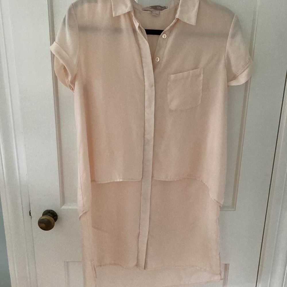 00s Forever 21 sheer peach shirtdress